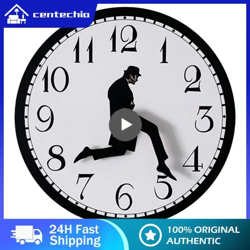 Silly Walks Clock Punch-free Art Decorations Funny Walking Silent Clock DIY Comedy Novelty Wall Watch Home Office Decor Tools