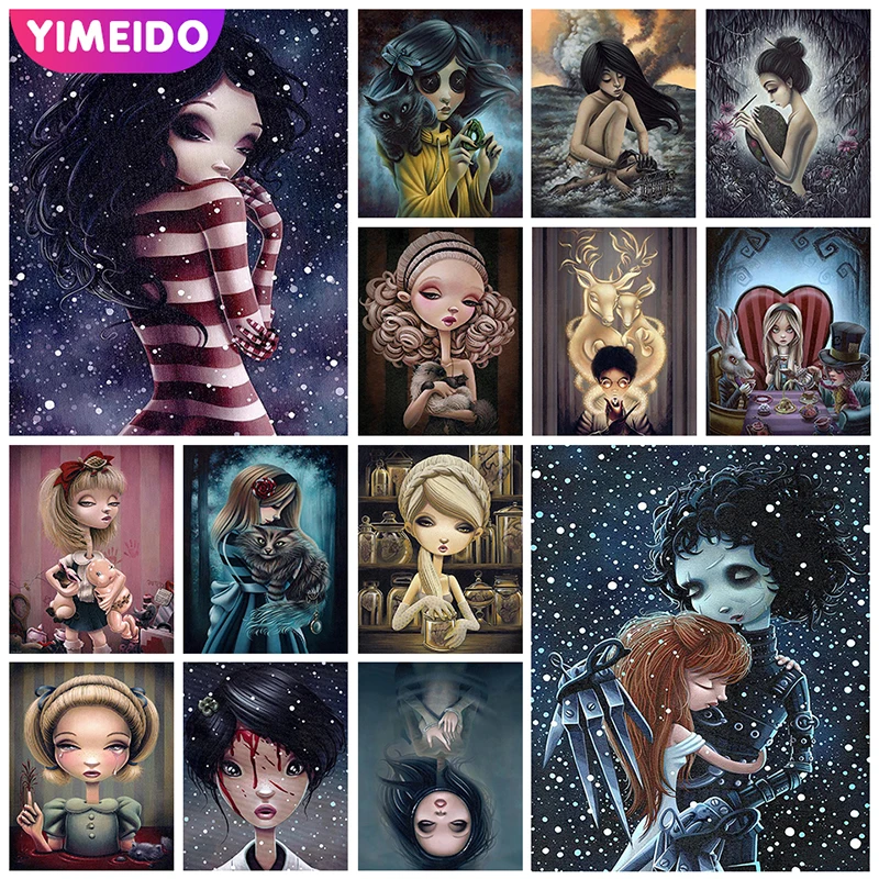 

YIMEIDO AB Diamond Painting Girl Full Drill Diy Cross Stitch Zipper Bag Diamond Embroidery Cartoon Set HD Quality Handmade Gifts