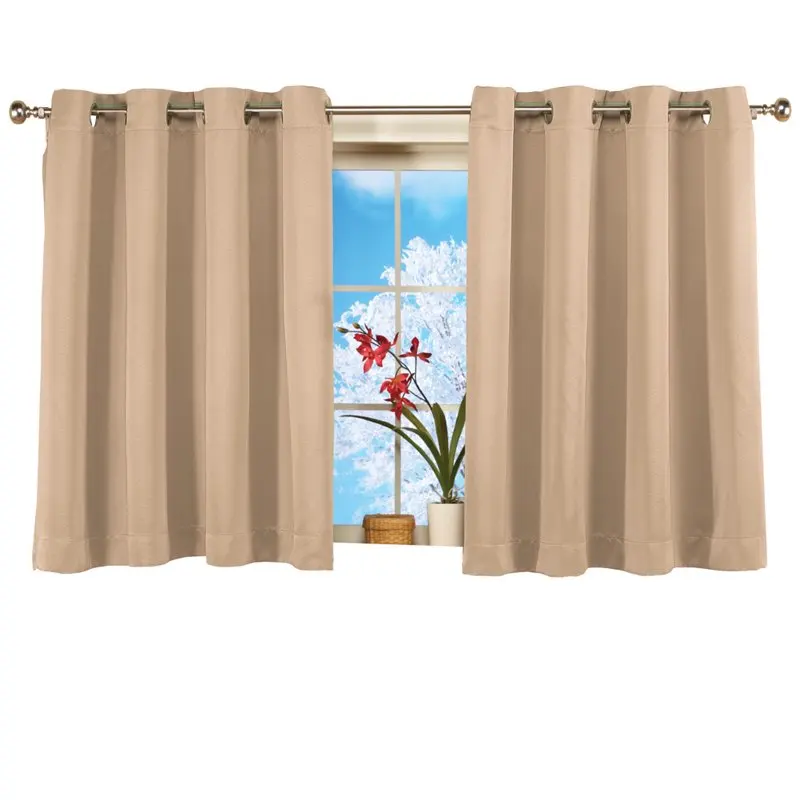 

Short Blackout Window Curtain Panel, Energy-Efficient, Noise-Reducing and Light-Blocking Triple-Layer Technology, Grommet Top, T