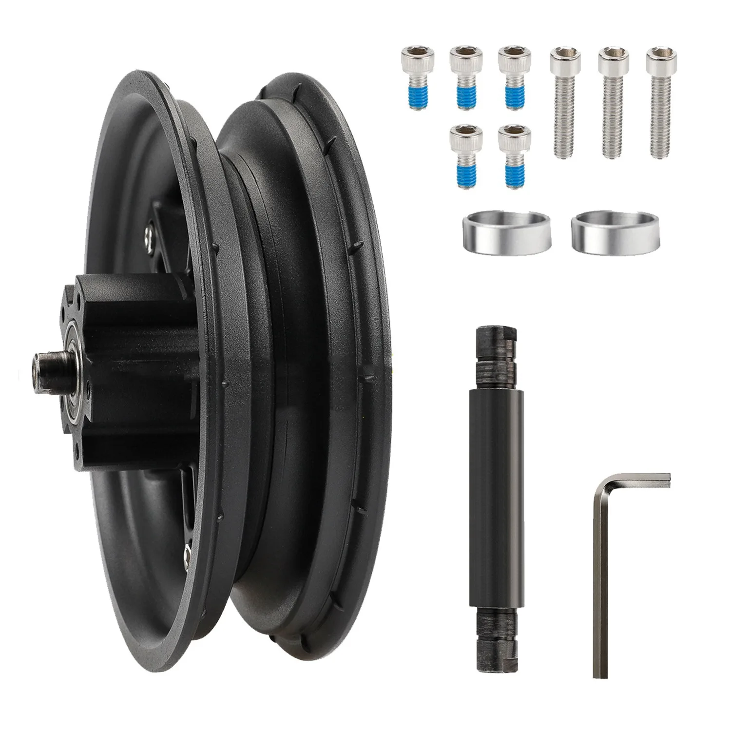 

For M365/1S/MI 3/Lite 8.5Inch Electric Scooter Split Wheel Hub Aluminum Alloy Rear Wheel Rims Solid Tire Scooter,Black