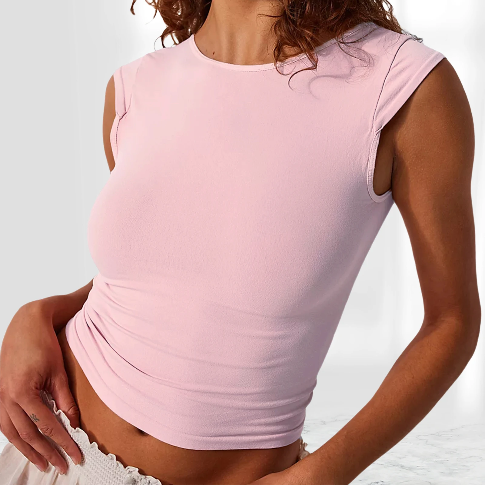 

Y2K сексуальный укороченный топ с открытой спиной женский повседневный 2023 летние футболки с коротким рукавом с круглым вырезом уличная одежда тонкие пуловеры базовые футболк...