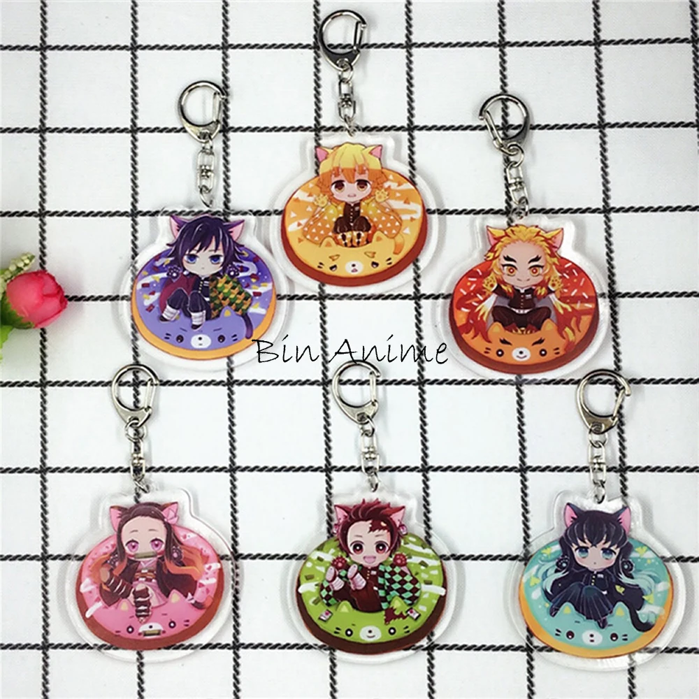 

Demon Slayer Keychain Acrylic Kimetsu no Yaiba Blade of Ghost Tanjirou Nezuko Agatsuma Key Chain Jewelry Accessories Gifts