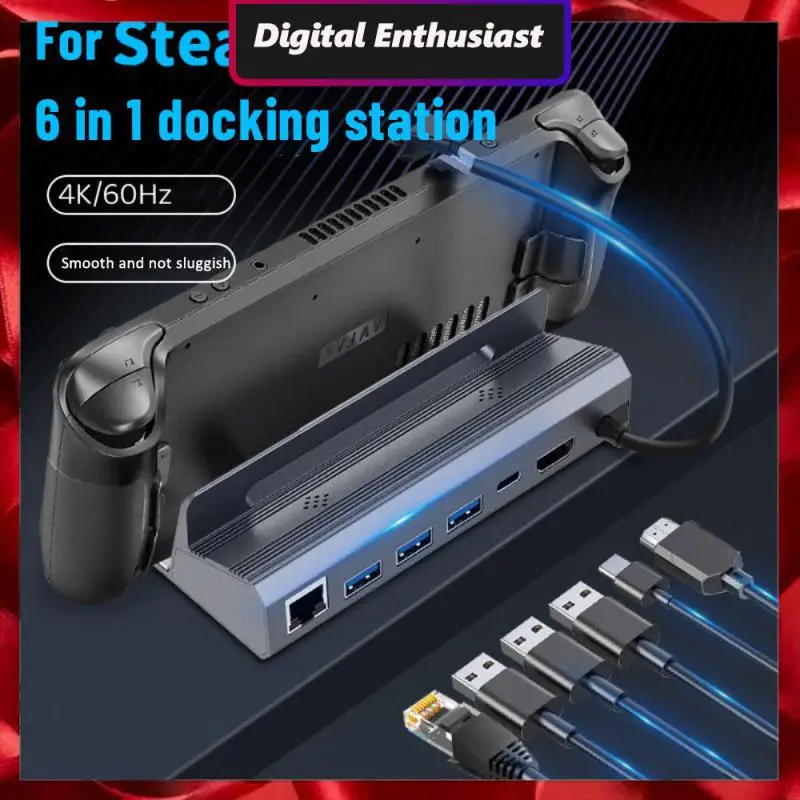 

Pd Charging Usb Hub Adapter Multifunctional 100w Type-c Docking Station Aluminum Alloy Portable HDMI-compatible 4k Rj45 Adapter