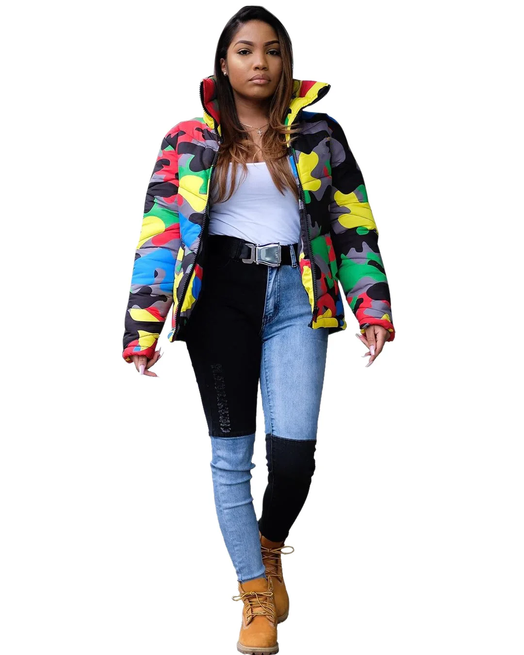 JCamouflage Printing Dyeing Jacket Woman Winter 2023 Demi-season Parka Female Spring New In Outerwear Vest Quilted Coat Oversize enlarge