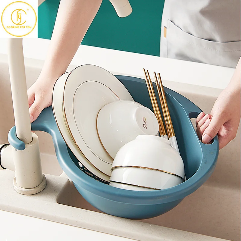 

Plastic Multifunction Storage Baskets Vegetables Fruit Bowl Sacuer Storage Sink Drain Containers Home Kitchenware Organization