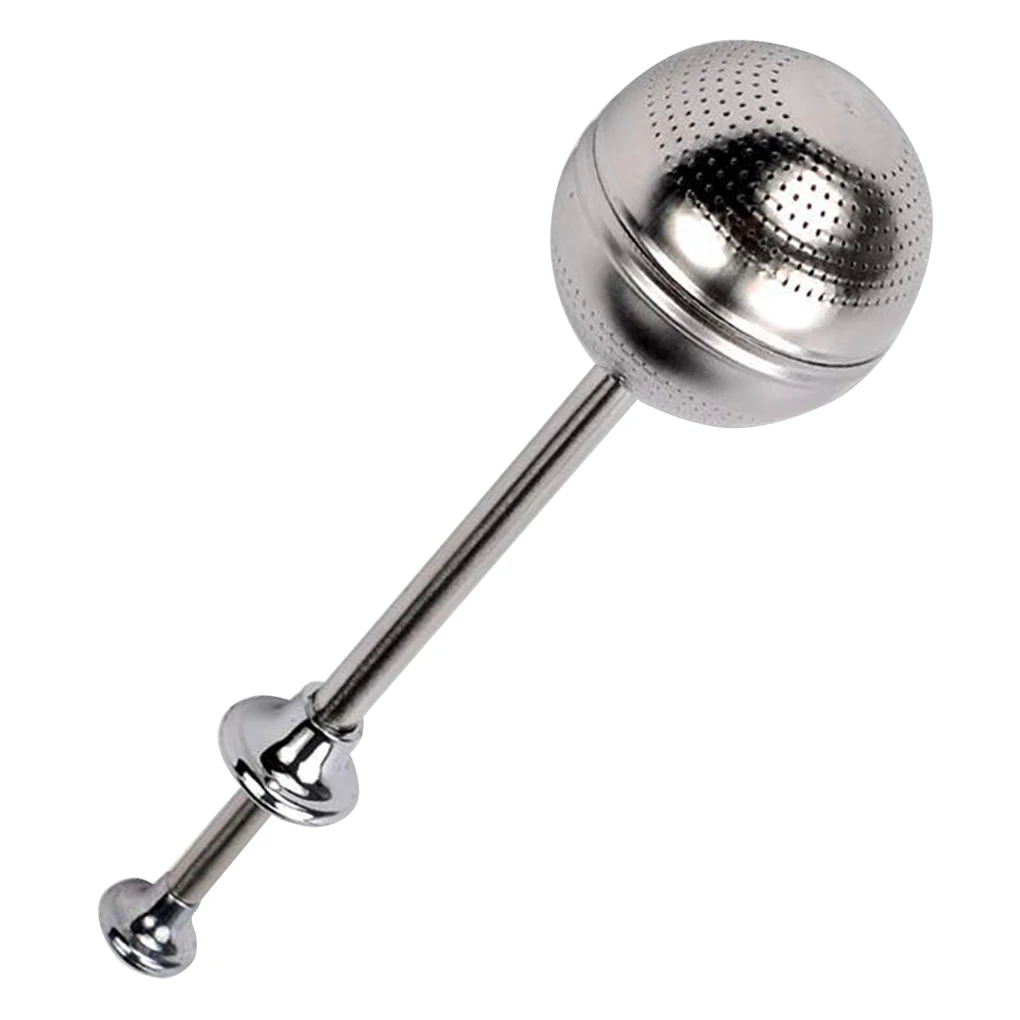 

Портативный чайный шар из нержавеющей стали с нажимной ручкой, микро-отверстие для прессования чайного сита, фильтр для специй с листьями