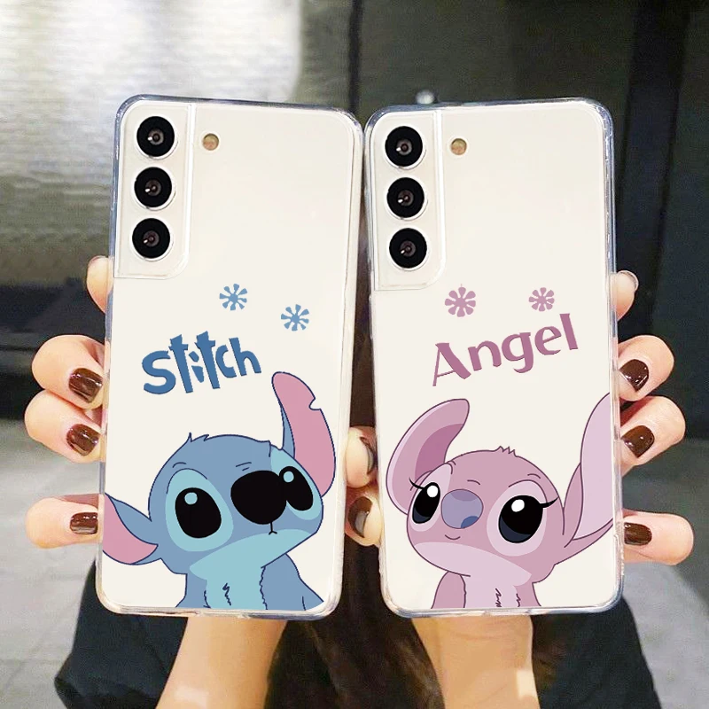 

Disney Stitch Lilo Couple For Samsung Galaxy S23 S22 S21 S20 Ultra Plus Pro S10 S9 S8 4G 5G Silicone Transparent Soft Phone Case