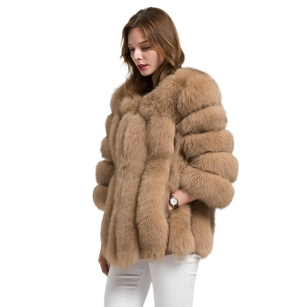 Winter Luxury Fluffy Fur Jacket For Women Thicken Warm Real Fox Fur Coat Women's Ecological Fur Fashion Temperament Parkas