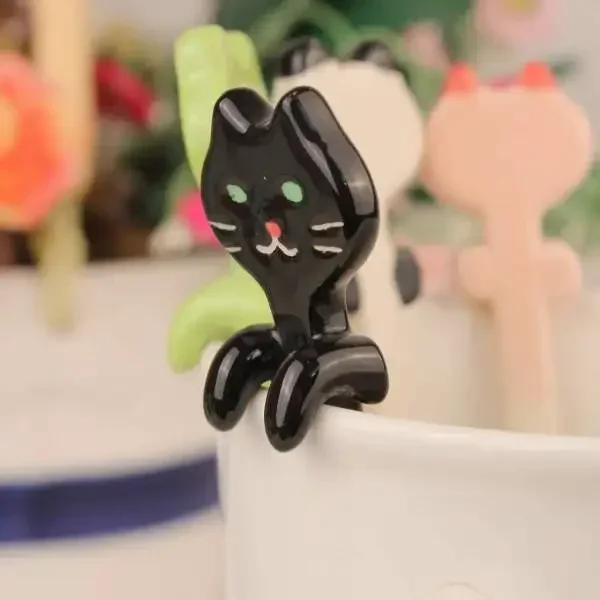 

Керамическая подвесная ложка с котом