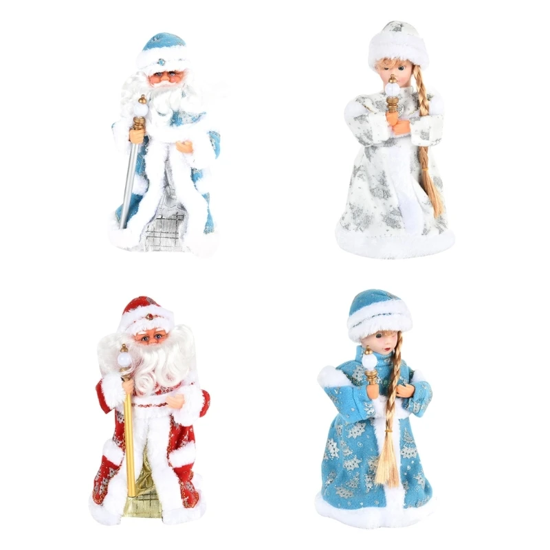 

Indoor Table Decoration Electric SantaClaus/Snow Girl Figurine Party Supplies