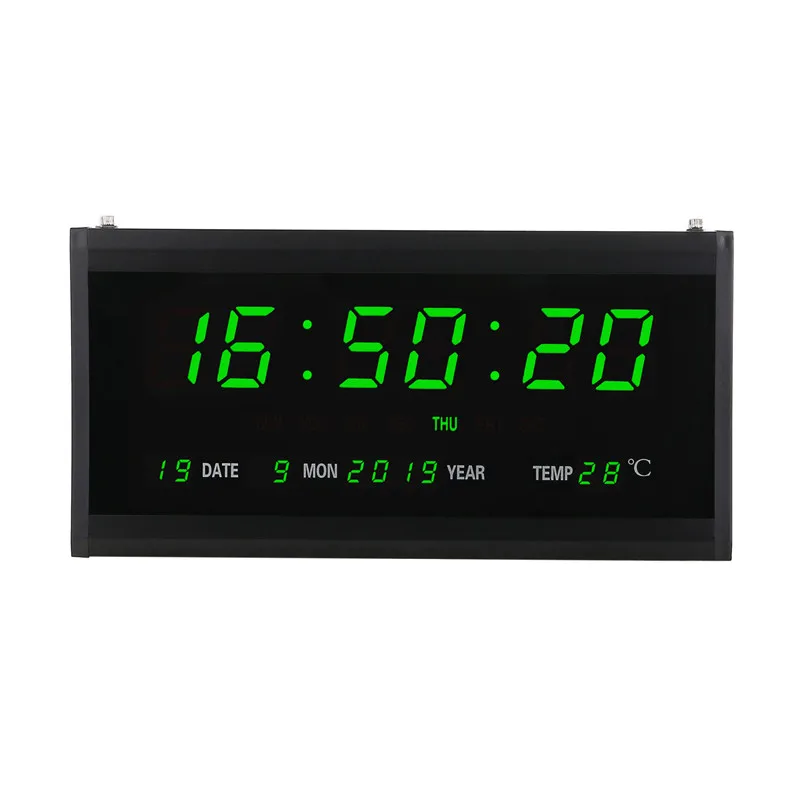 38*19*3CM Large Digital Wall Clock Date Time Display Table Clock Power-Off Memory Electronic LED Clocks with EU/UK/US/AU Plug