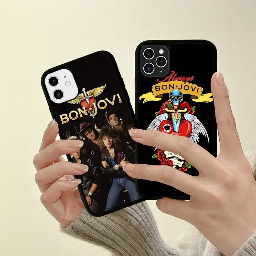 Фото Винтажный чехол для iPhone 17, 16, 15, 14, 13 Pro, 12, 11 Pro Max с изображением рок-группы B-Bon J-Jovi, жесткий PC+TPU, задняя крышка №3