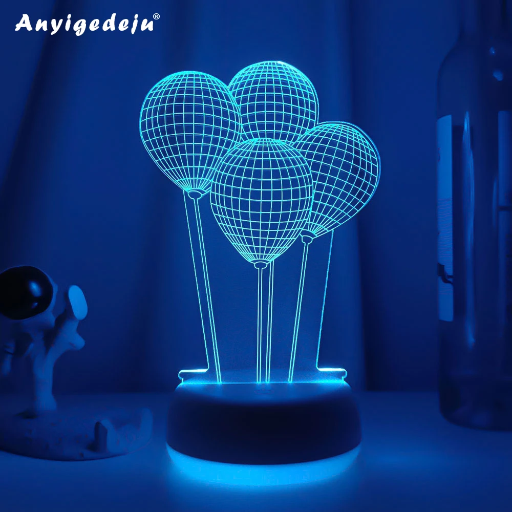 

Newest 3d Illusion Child Night Light Balloon Touch Sensor Remote Nightlight for Kids Bedroom Decoration Soccer Table Lamp Gift