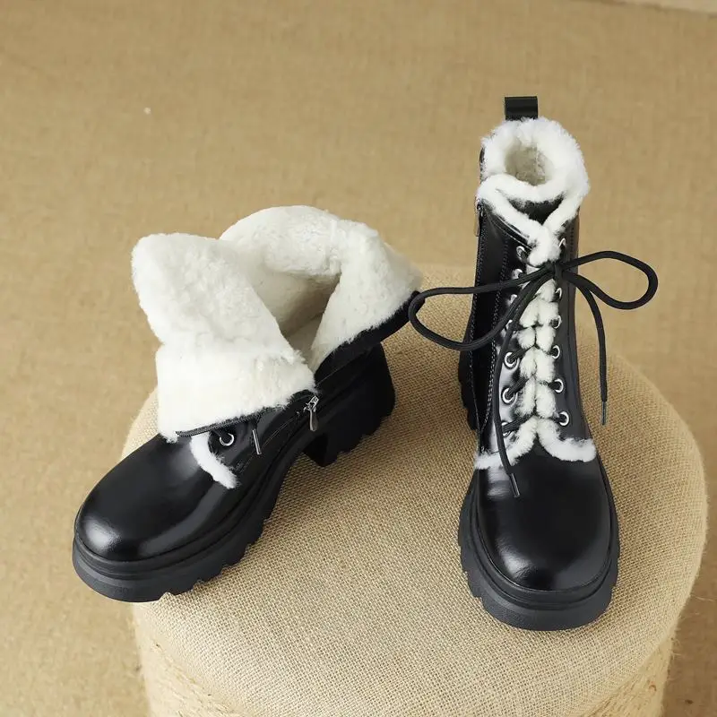 

Женские зимние сапоги из натуральной кожи, на шнуровке, размеры 34-40