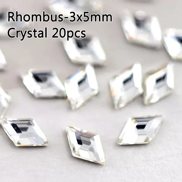 

NEW Nail Art Rhinestones Decorations Rhombus Multicolor Crystal AB 3D Designs Glass For DIY Nails Art Tops Stones Decoration