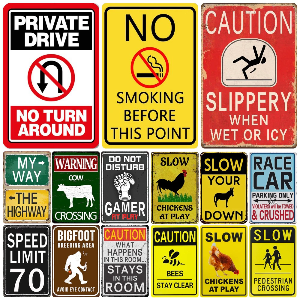 Винтажный металлический знак без парковки предупредительный постер