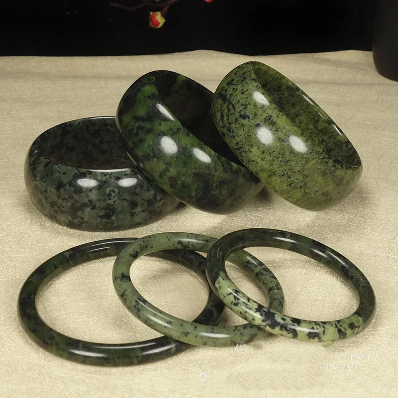

Real Jades Bangles Genuine Natural Tibet Medicine King Stone Bracelet Women Fine Jewelry Accessories Green Jade Stone Bangle