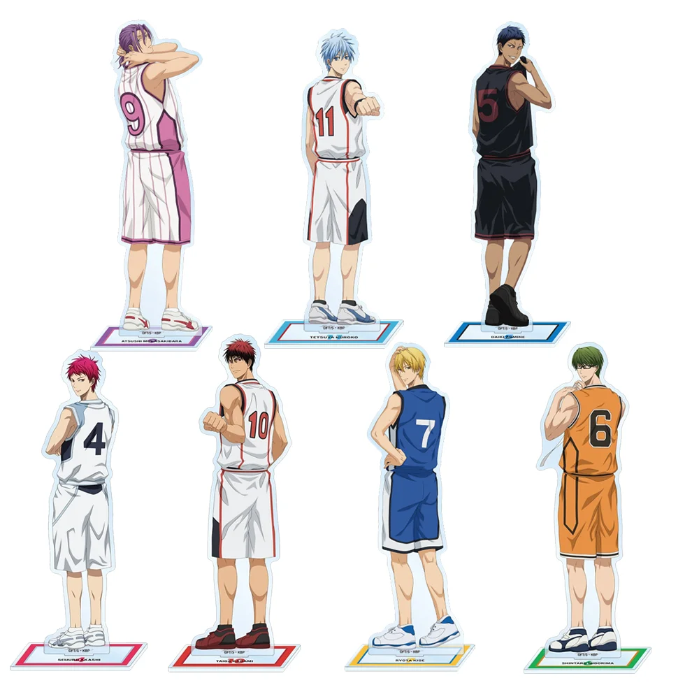 Фото Акриловая подставка-брелок 15 см с персонажами аниме Kuroko no Basket: Куроко, Тайга Кагами, Дайки, Тецуя Аоминэ. Настольное украшение, подарки, сувениры. №1