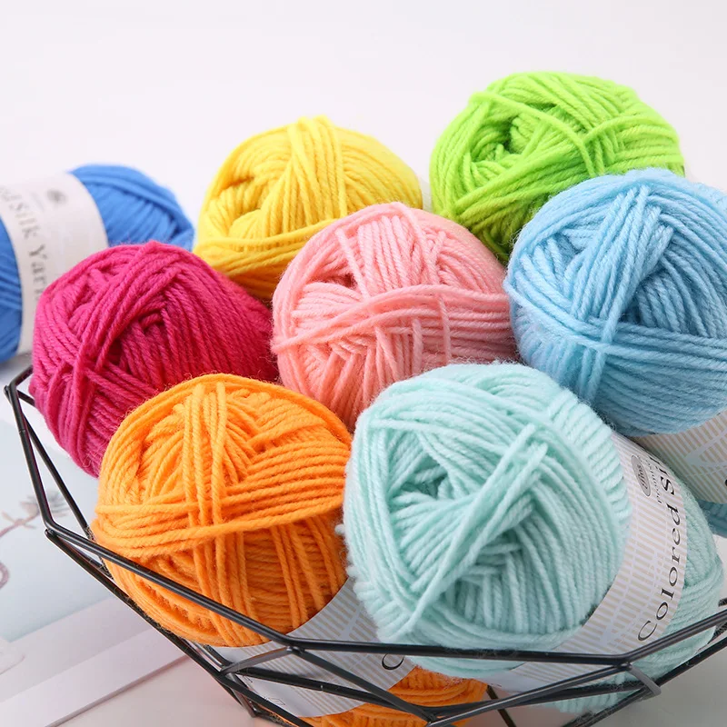 

50g/ball 4ply Milk Cotton Knitting Wool Yarn Needlework Dyed Lanas For Crochet Craft Sweater Hat Dolls At Low Price 6ball/lot