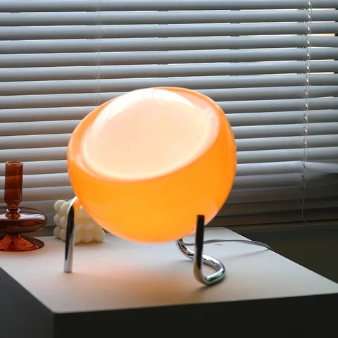 Bauhaus, средневековая настольная лампа, прикроватная лампа для спальни, гостиной, стеклянный протеиновый шар, креативное украшение, настольная лампа, ретро-ночники