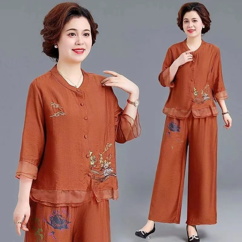 Новинка лета 2024 женская одежда из хлопка и конопли в стиле ретро комплект двух