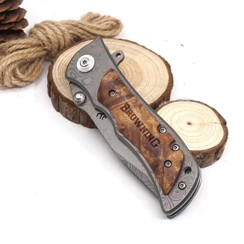 

Damascus Browning 339 Tactical Folding Knife Portable Camping Knives Outdoor Security Defense Pocket EDC Tool