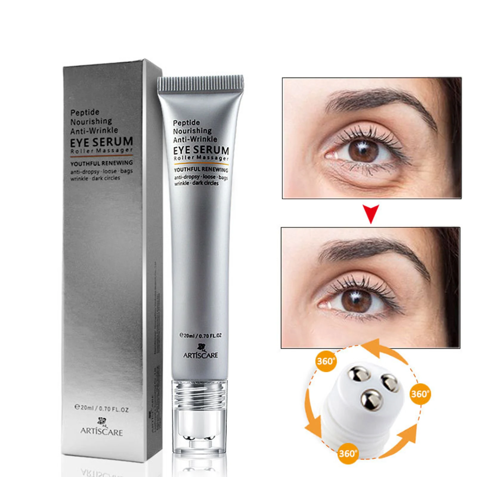 

20ml Eye Cream Peptide Anti Wrinkle Anti-Puffiness Wrinkles Anti-Aging Eye Cream Remove Dark Circle Moisturizing Women Eye Care