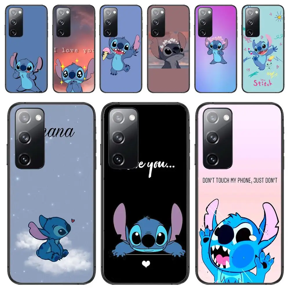 Stich мультяшный чехол для телефона Samsung Galaxy S30 s21 fe s20 s7 s5 s8 Plus s9 s10 s10e Ultra Note 10 lite черный
