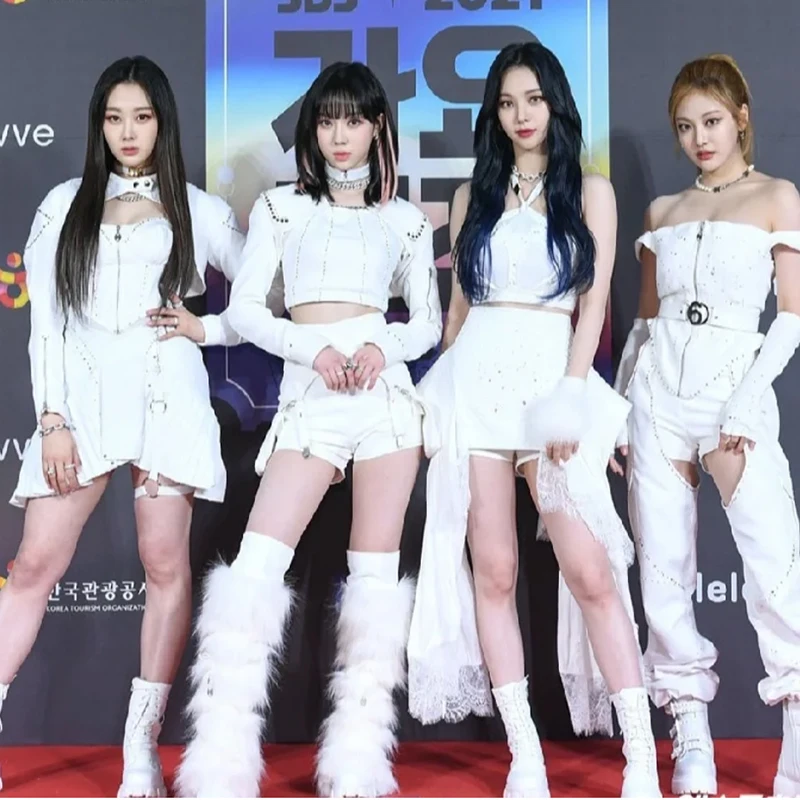 

Женский костюм в стиле K-pop Aespa, одежда в стиле K-pop для выступлений, костюм для выступлений, юбка, женская одежда для музыкального фестиваля