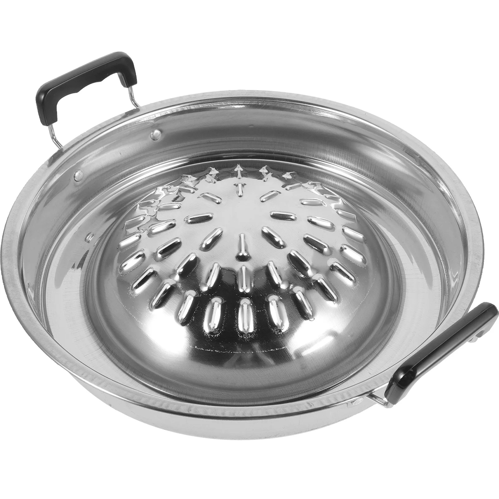 

BBQ Grill Pan Bbq Plate Stovetop Korean Bbq Non-Stick Round Barbecue Grill Pan Stainless Steel Meat Grilling Pan Round
