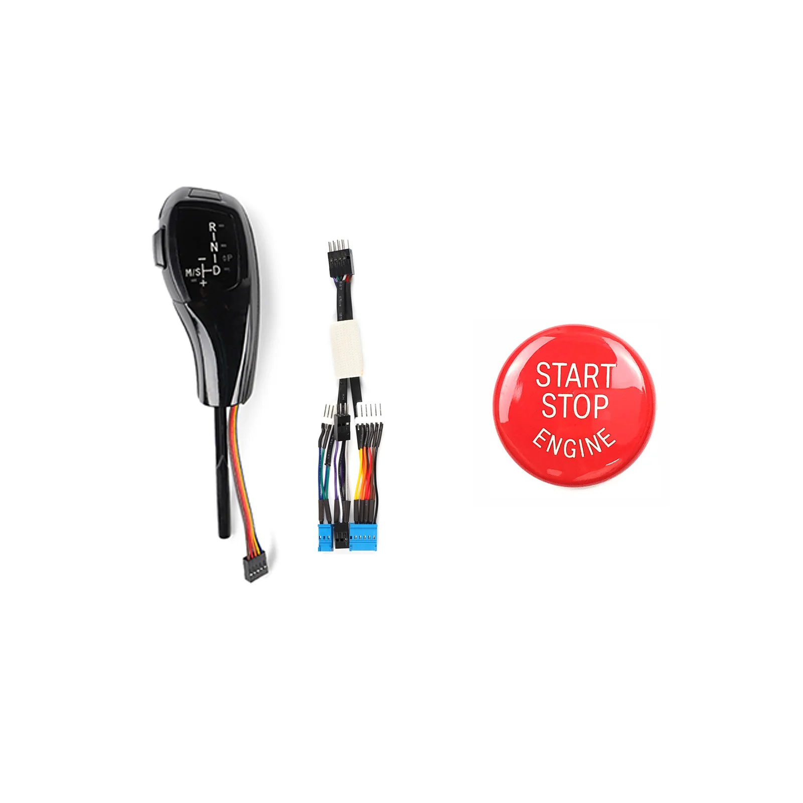 Automatic LED Gear Shift Head Knob Cover W/ Crystal Switch Button For BMW E90 E91 E92 E93 E87 3 Series Sedan Wagon 2004-2012