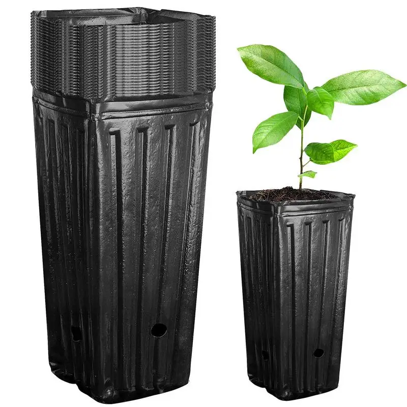 

20Pcs Deep Nursery Treepots Tall Seedling Flower Plant Container Pot With Drainage Holes For Indoor Outdoor Plants Reusable Pots