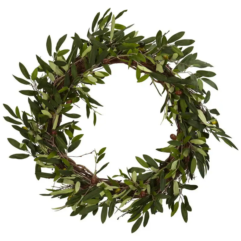 

Olive Artificial Wreath, Green Leis hawaii necklace Wreaths Leis Eucalyptus garland Mini wreath Hoop garland table Aros para cen