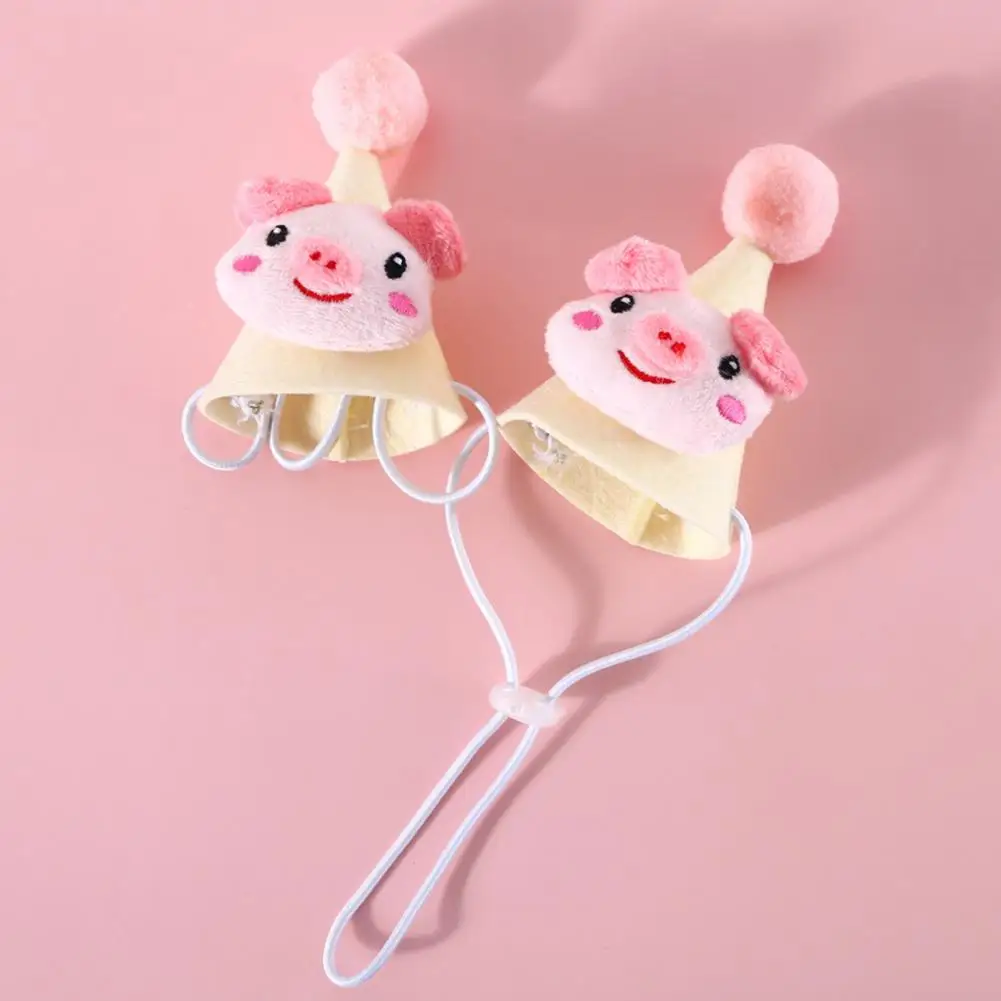 Cartoon Cat Bandana 1 Set Stylish Super Soft Pink Color Pig Pet Bib Saliva Towel with Headgear Supplies |