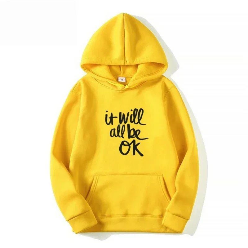 Толстовка с капюшоном It Will Be OK новая мужская осенняя одежда длинными рукавами