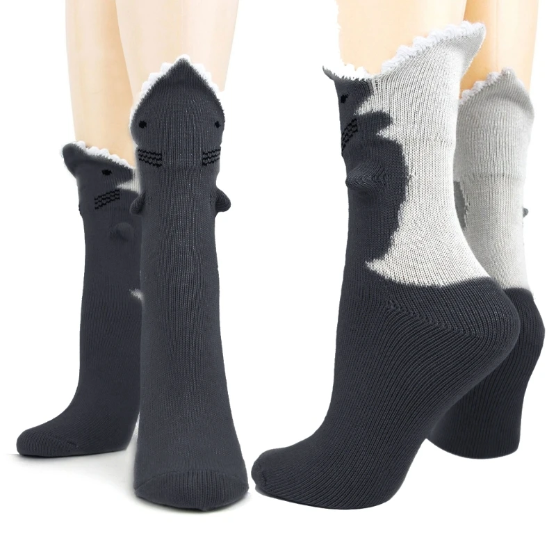 Забавные носки с изображением акулы модные средней длины носки-тахо новинка