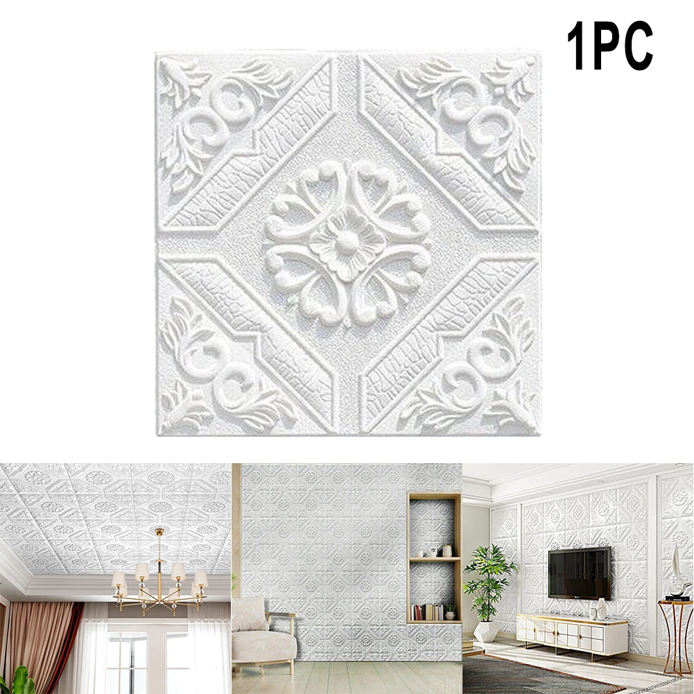 

35*35cm 3D Tile Brick Wall Sticker DIY Self Adhesive Waterproof Foam Panel Tv Background Wallpaper Roof Ceiling Room Stickers