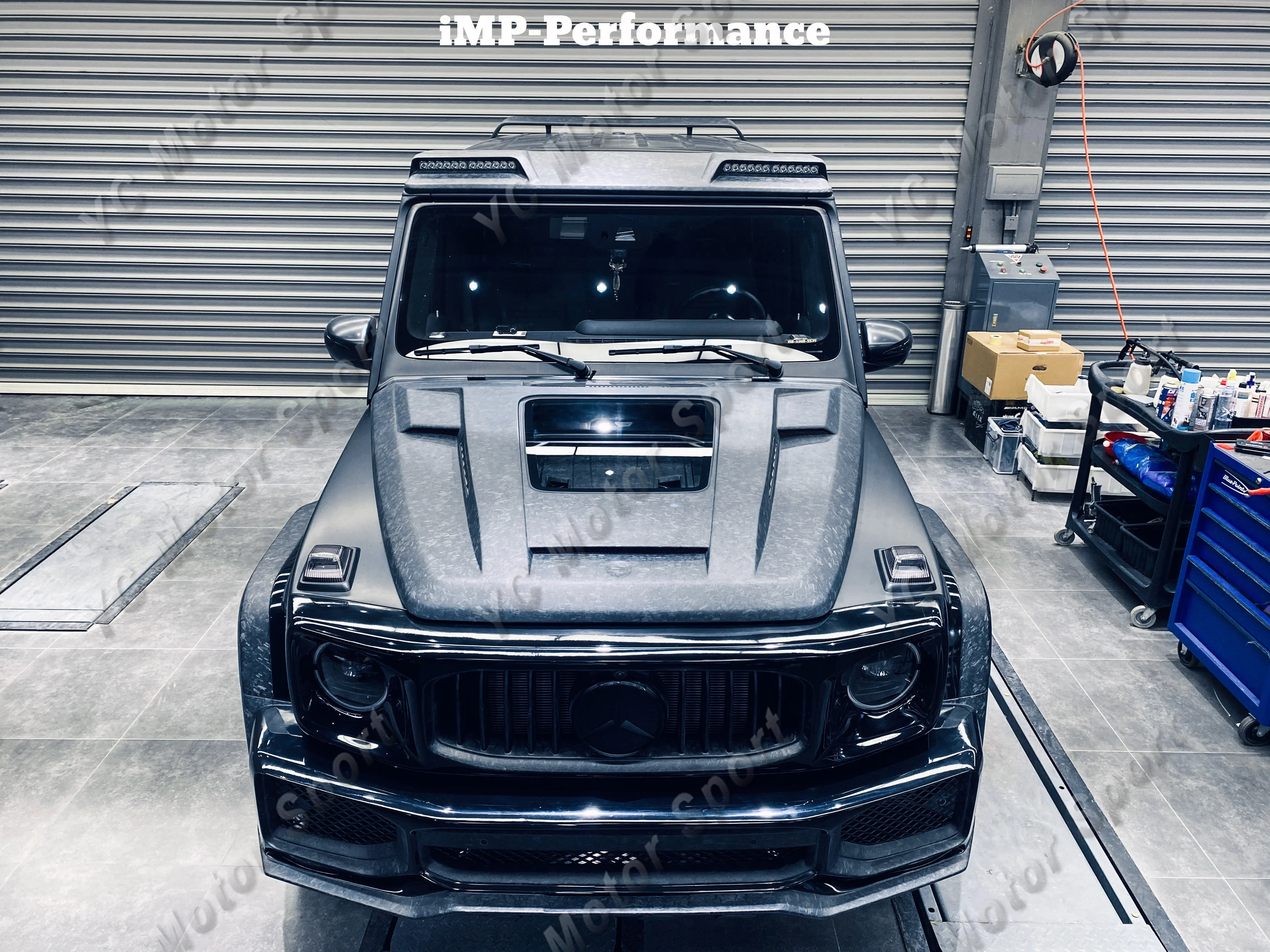 Фото Автомобильные аксессуары iMP Performance Body Kit подходит для 2018-2021 MB W463A G Body Kit включает в себя капот, бампер, крыло, спойлер на крышу №1