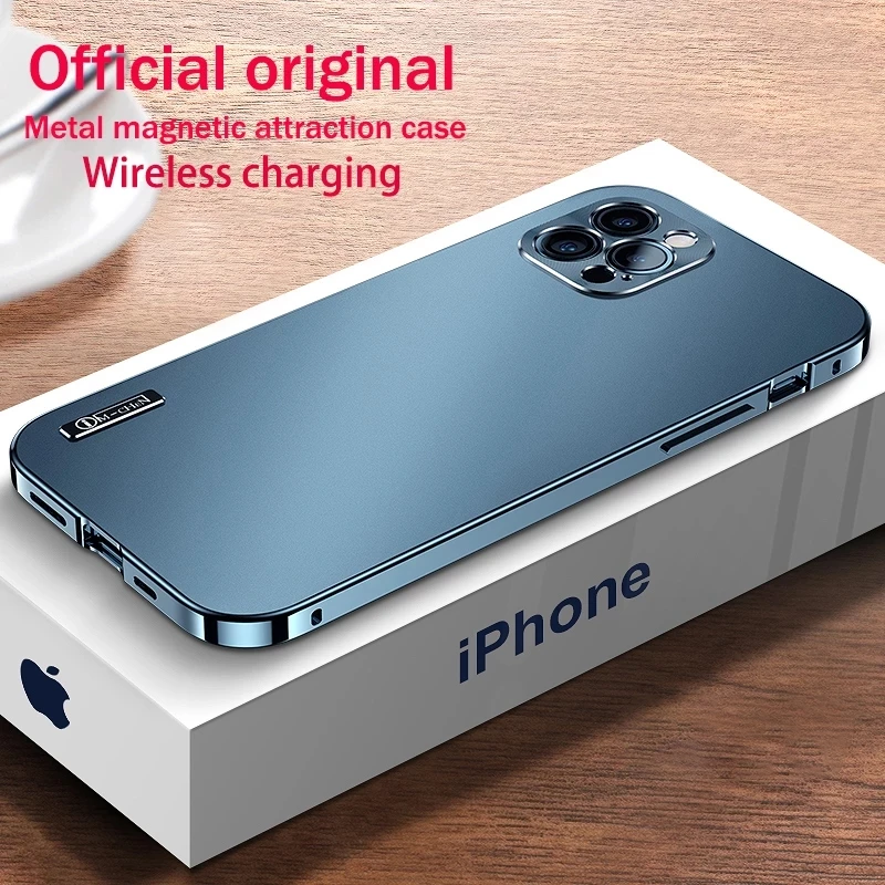 

NEW high-end luxury Metal case.For iphone 12 Pro max Phone Case iPhone 11 13 Metal Lens Anti fall Protective Cover