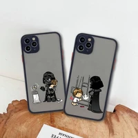 cute star wars phone case for iphone 13 12 11 pro max mini xs 8 7 plus x se 2020 xr matte transparent cover
