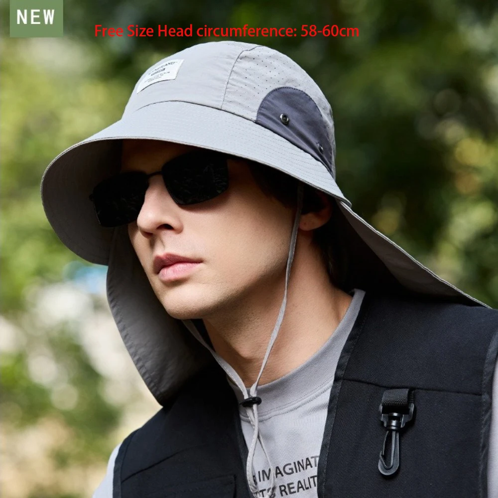 Новая дышащая пляжная кепка с защитой от УФ-лучей шаль для защиты шеи рыбацкая