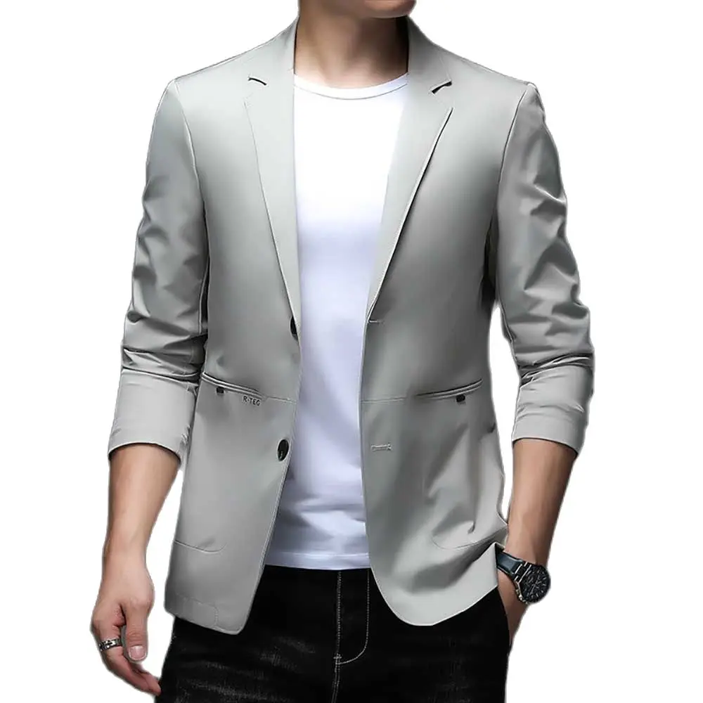 New Fashion Spring Summer Thin Blazer Men's Suit Jacket Casual Slim Office Wedding Banquet Business Coat Clothing