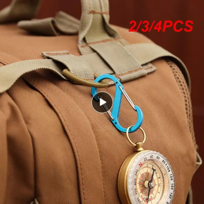 

2/3/4PCS Anti-theft Backpack Buckle Small-sized 8-character Carabiner High-quality Two-way Knapsack Hook Keychain Hook
