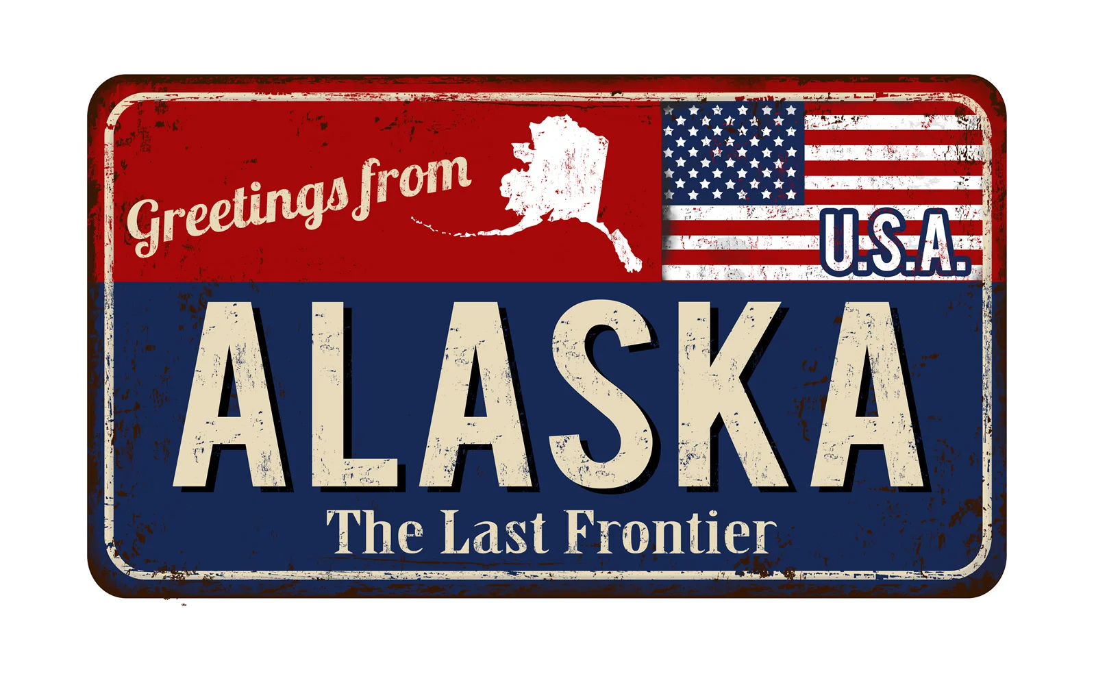 

Металлический знак с американским флагом