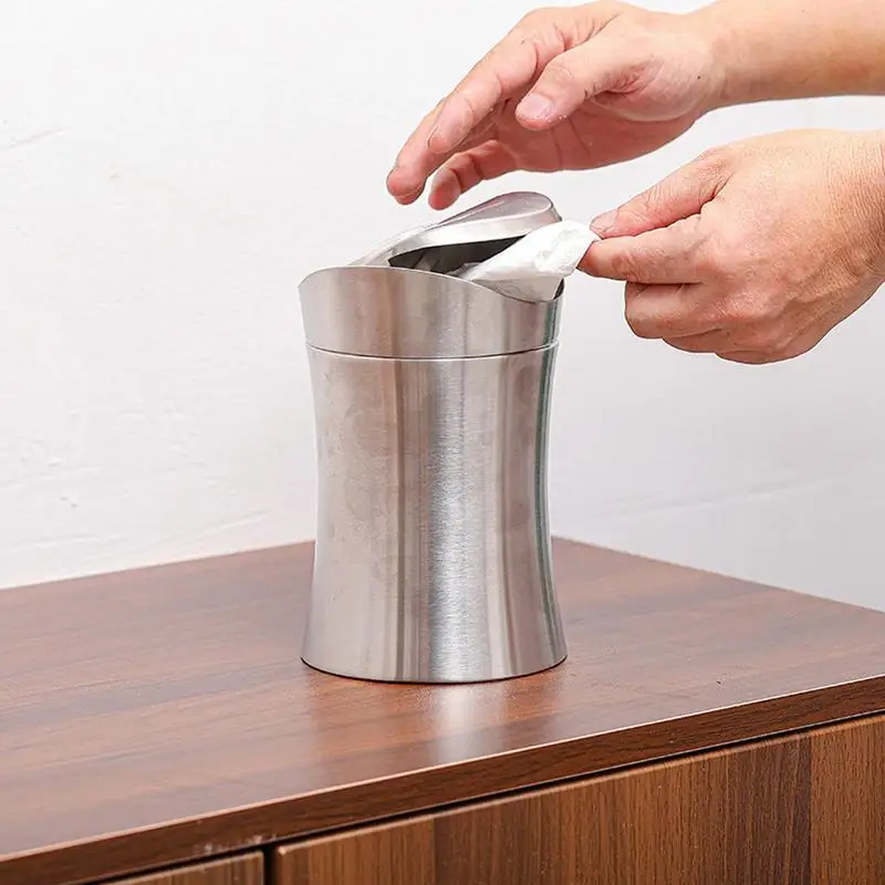 304 настольная мусорная корзина из нержавеющей стали л маленькая креативная