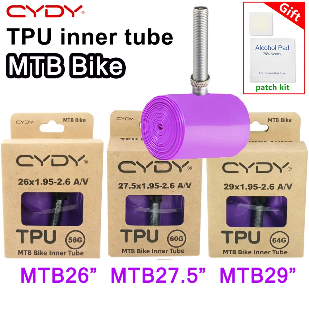 Фото CYDY TPU MTB велосипедная камера 29 26 27,5 29x1,95-2,6 дюйма, шина для горного велосипеда Schrader, клапан 45 мм, pneu 29er, велосипедная трубка №2