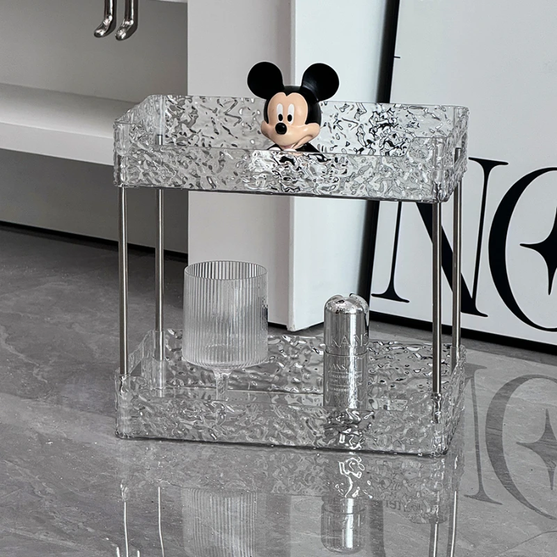 Фото Прозрачные аксессуары для ванной комнаты, акриловый органайзер для душа, двухслойные полки, органайзеры, органайзер для макияжа, полки для дома №3