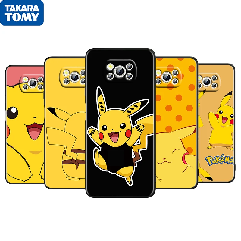 

Anime Pikachu Cute Babys For Xiaomi Poco M4 X3 F3 GT NFC M3 C3 M2 F2 F1 X2 Pro Mi Mix3 Black Phone Case Fundas Coque Capa Cover