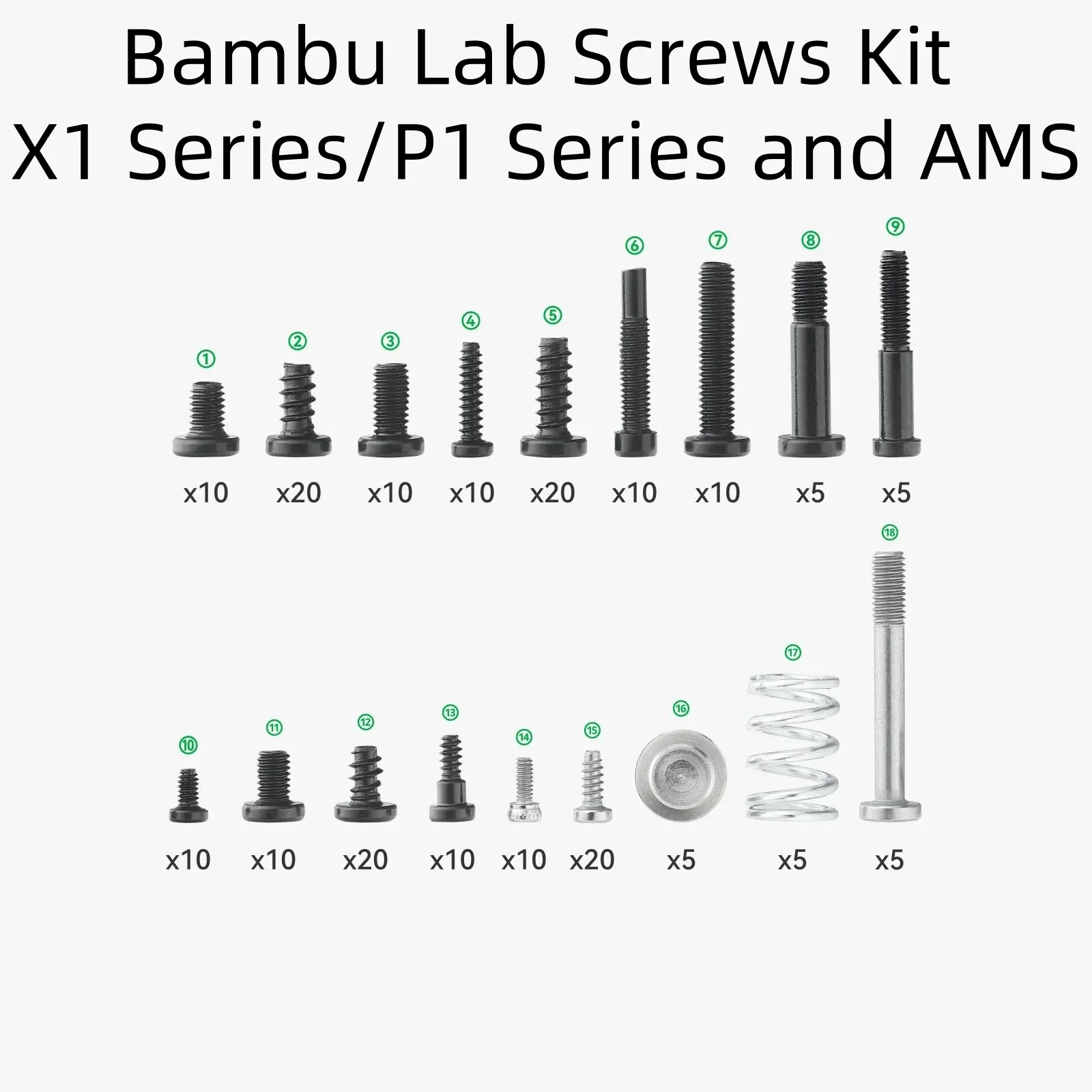 Набор лабораторных винтов Bambu-X1 серии/P1 Серии/A1 серии и AMS lite высококачественные