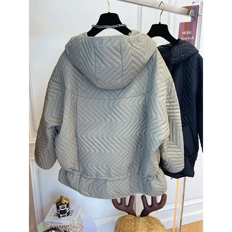 Oversized Winter Coats Women Parkas Hooded Cotton Jacket Warm Lace-up Korean Fashion Lightweight Coat Casual Puffer Jacket